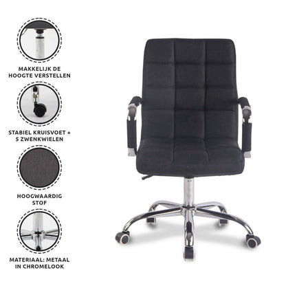  Xairo Verona - Bureaustoel - Stof - Zwart