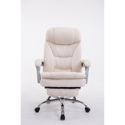  CLP Bureaustoel XL Troy Chroom Frame - Stof - Creme