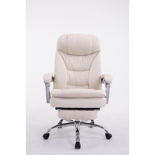 CLP Bureaustoel XL Troy Chroom Frame - Stof - Creme