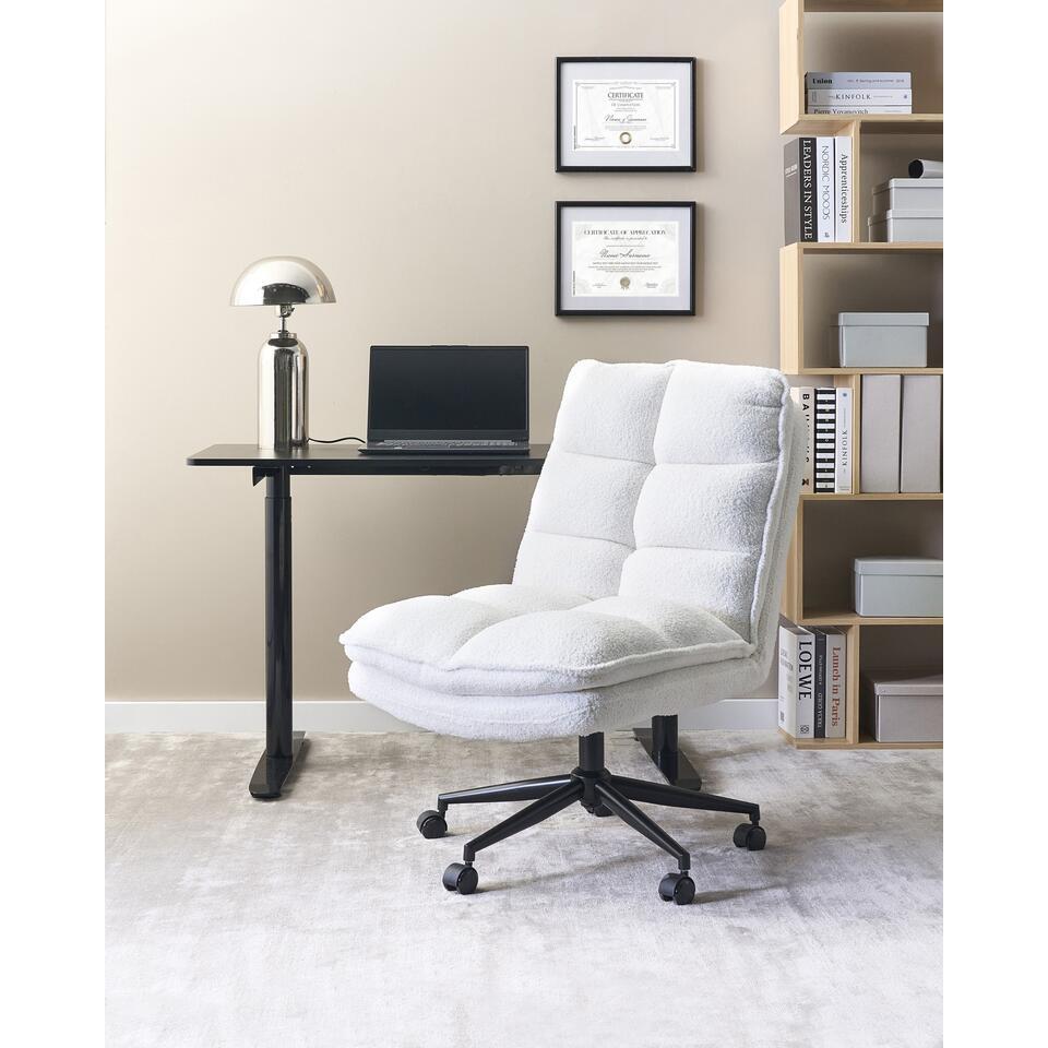  ADDISON - Bureaustoel - Wit - Bouclé