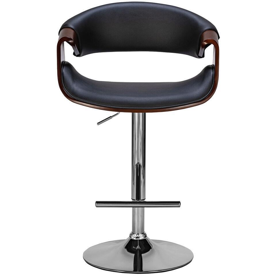  CLP Barkruk Foley Chroom Frame - Kunstleer - Walnoot/zwart