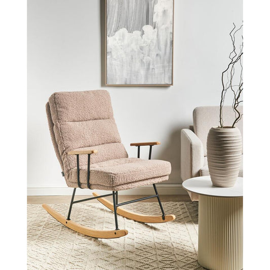  ESKELIN - Schommelstoel - Beige - Bouclé
