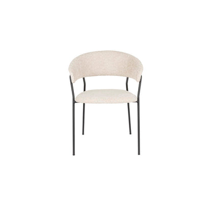  Housecraft Zeri Eetkamerstoelen Armleuning Off White/ Zwart - Set Van 2