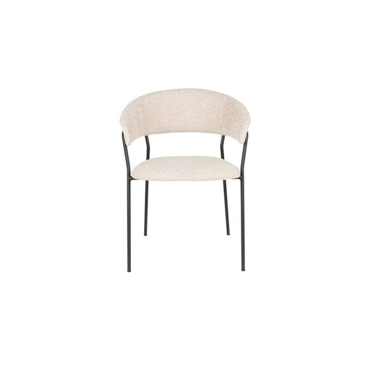  Housecraft Zeri Eetkamerstoelen Armleuning Off White/ Zwart - Set Van 2