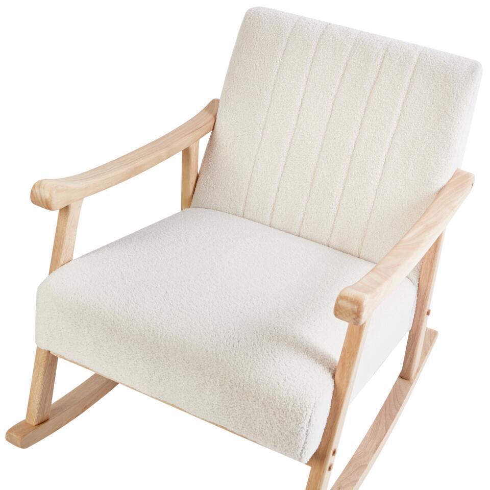  LEKNES - Schommelstoel - Gebroken Wit - Bouclé