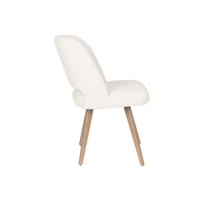  Eetkamerstoel Wit Stof - Zithoogte 48cm - 59,5x53x83,5cm - Yves - Set Van 2