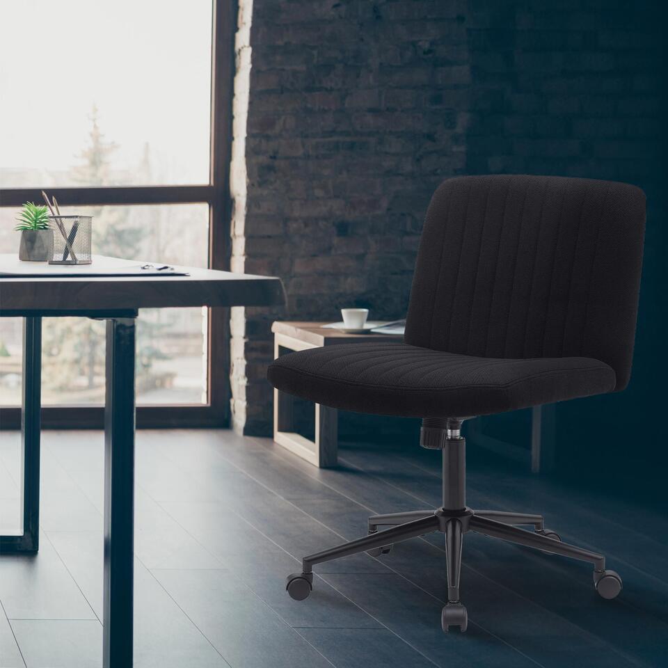  CLP Bureaustoel Kingman Zwart Frame - Stof - Zwart