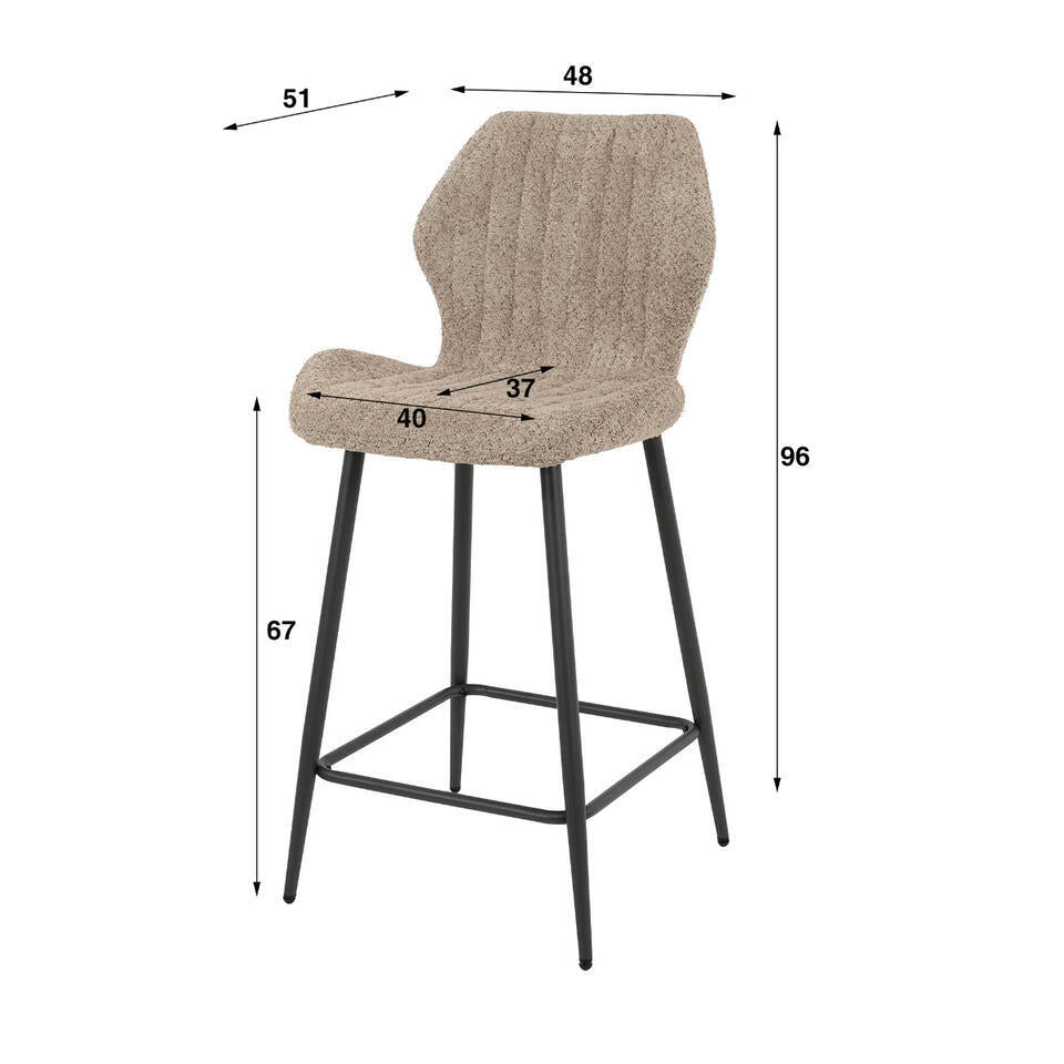  Fraaai - Varadero Barstoel Boucle - Zand