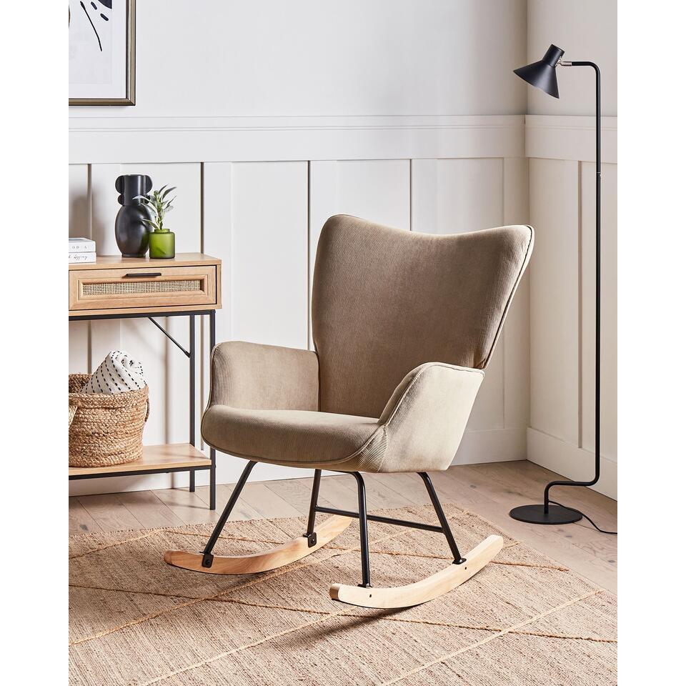  ARSET - Schommelstoel - Taupe - Bouclé