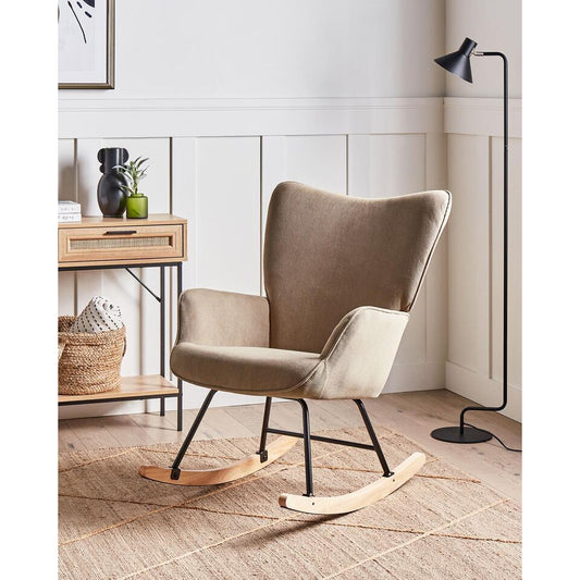  ARSET - Schommelstoel - Taupe - Bouclé