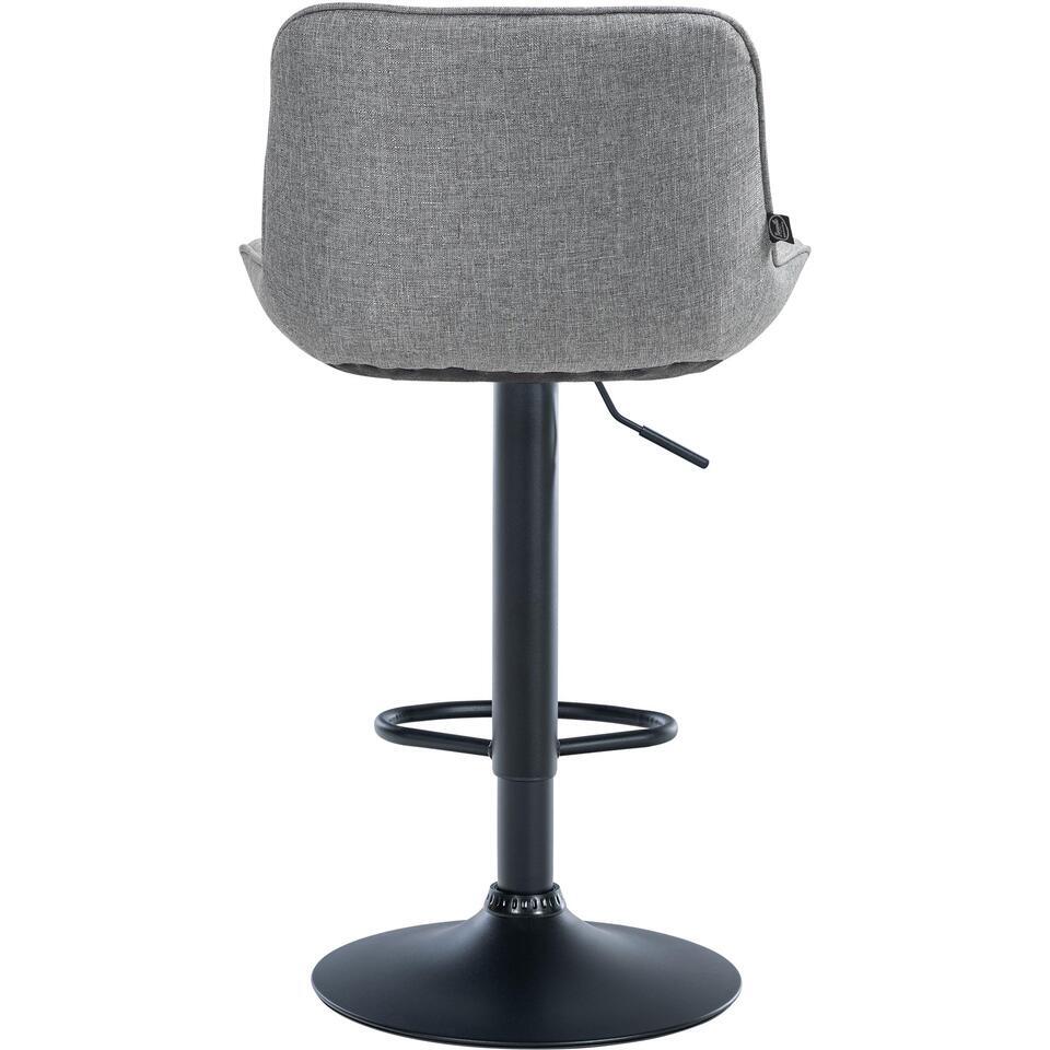 CLP Set Van 2 Barkruk Vonore Zwart Frame - Stof - Grijs