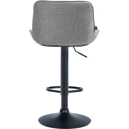  CLP Set Van 2 Barkruk Vonore Zwart Frame - Stof - Grijs
