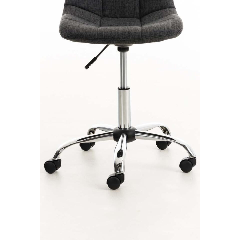  CLP Bureaustoel Emil Chroom Frame - Stof - Donkergrijs