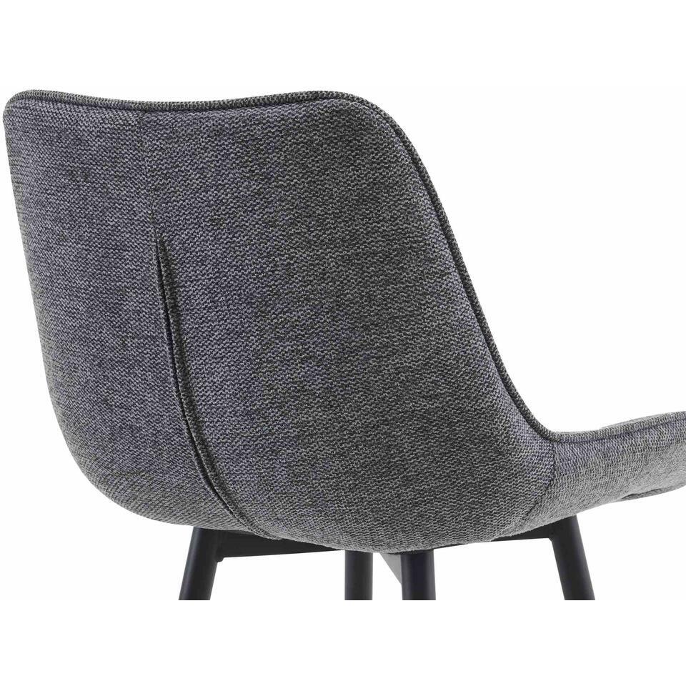  CLP Barkruk Dartford Mat Zwart Frame - Stof - Donkergrijs