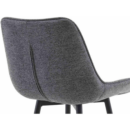  CLP Barkruk Dartford Mat Zwart Frame - Stof - Donkergrijs