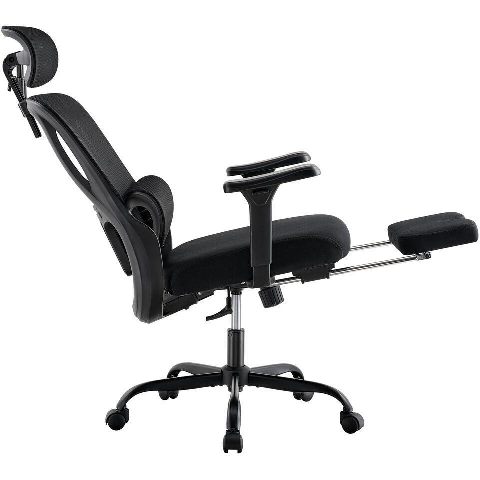  CLP Bureaustoel Mankato Zwart Frame - Stof - Zwart