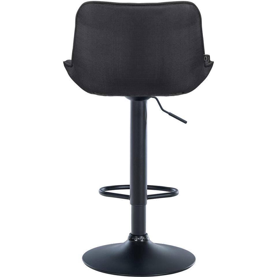  CLP Set Van 2 Barkruk Vonore Zwart Frame - Stof - Donkergrijs