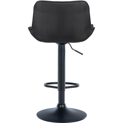  CLP Set Van 2 Barkruk Vonore Zwart Frame - Stof - Donkergrijs