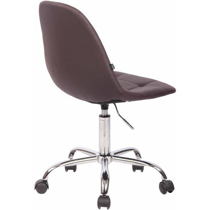  CLP Bureaustoel Reims Chroom Frame - Kunstleer - Bruin