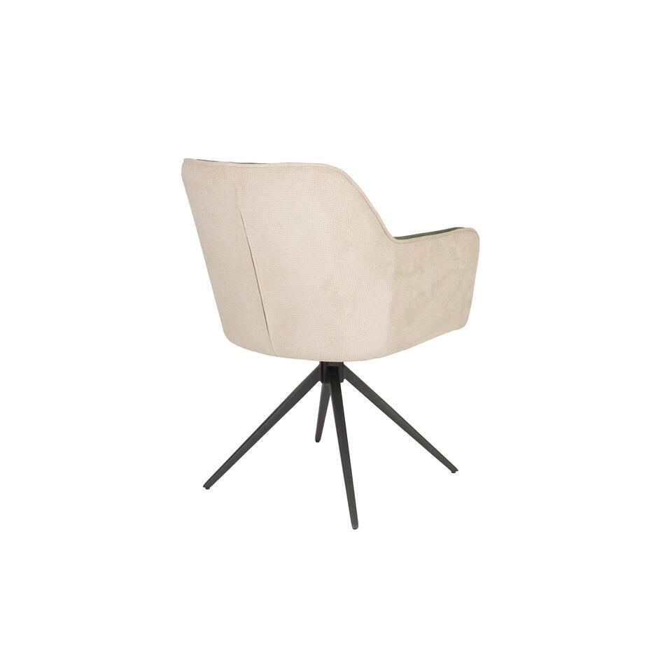  Housecraft Daley Eetkamerstoel Beige/Groen - Set Van 2