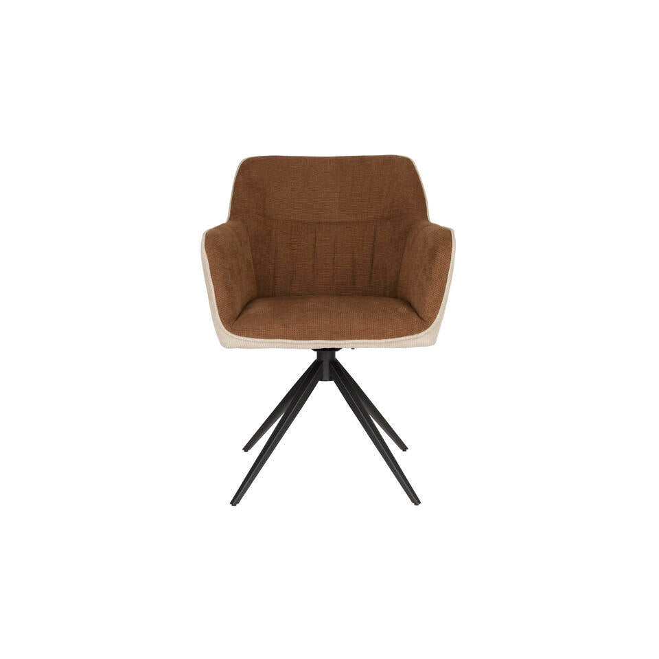  Housecraft Daley Eetkamerstoel Beige/Bruin - Set Van 2