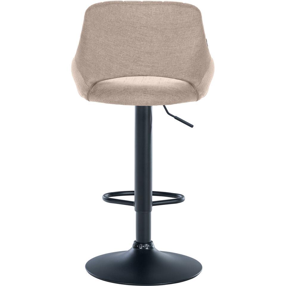  CLP Barkruk Milet Zwart Frame - Stof - Taupe