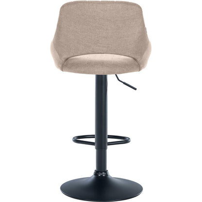 CLP Barkruk Milet Zwart Frame - Stof - Taupe