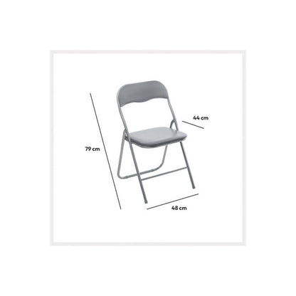  5Five Klapstoel Met Pvc Zitting - Grijs - 44 X 48 X 79 Cm