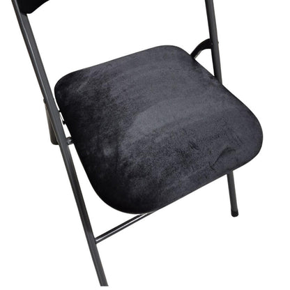  5Five Klapstoel Met Fluweel Zitting - Zwart/antraciet - 44 X 79cm