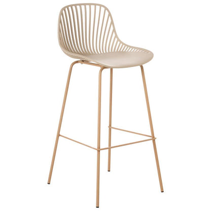  KLEVE - Set Van 4 Barstoelen - Beige - Synthetisch Materiaal
