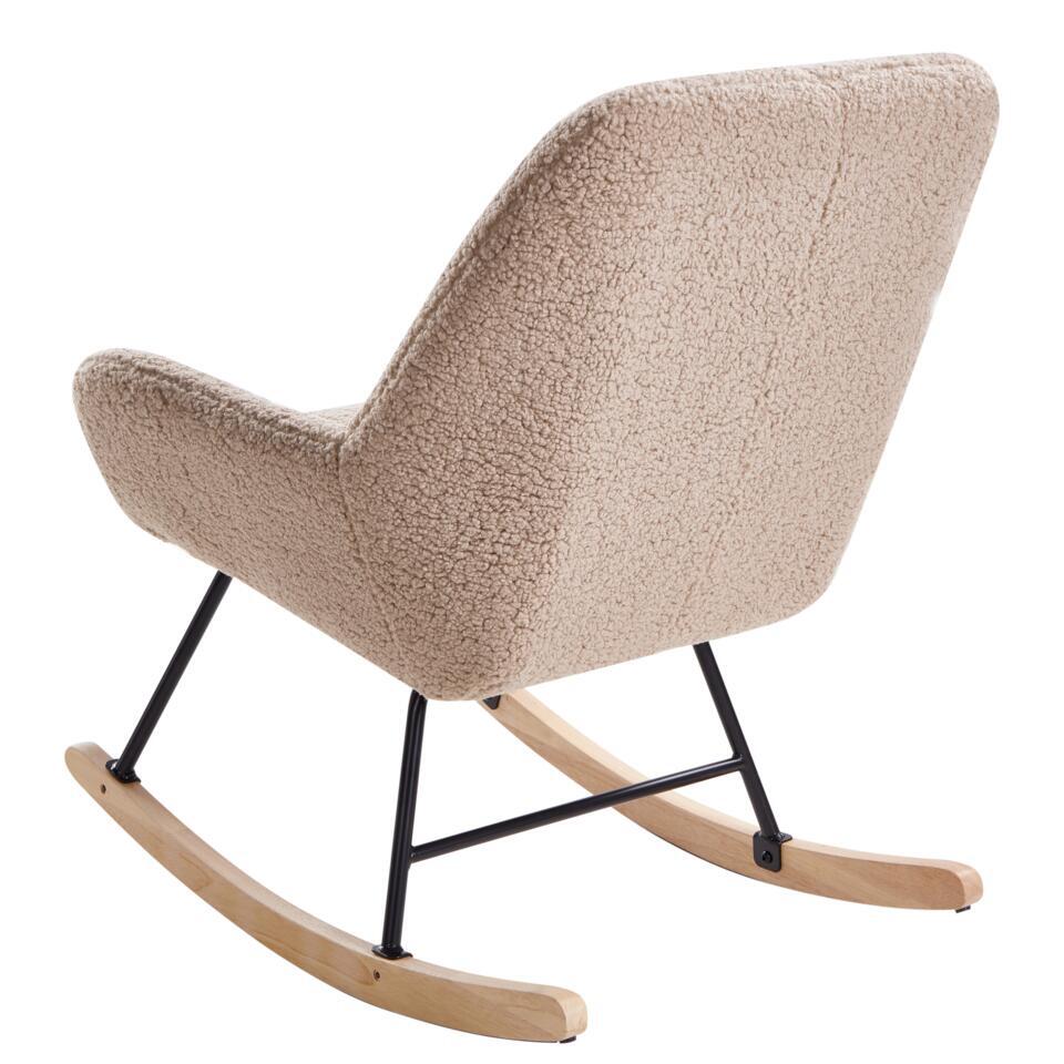  KINNO - Schommelstoel - Beige - Bouclé