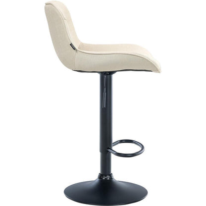  CLP Set Van 2 Barkruk Vonore Zwart Frame - Stof - Creme