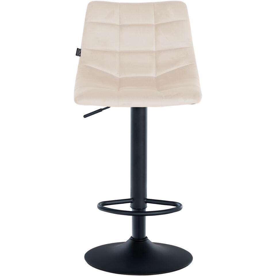  CLP Set Van 2 Barkruk Jerry Zwart Frame - Fluweel - Creme