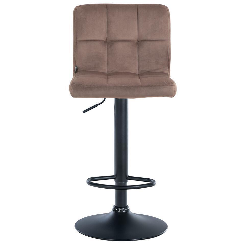  CLP Set Van 2 Barkruk Peru Zwart Frame - Fluweel - Bruin