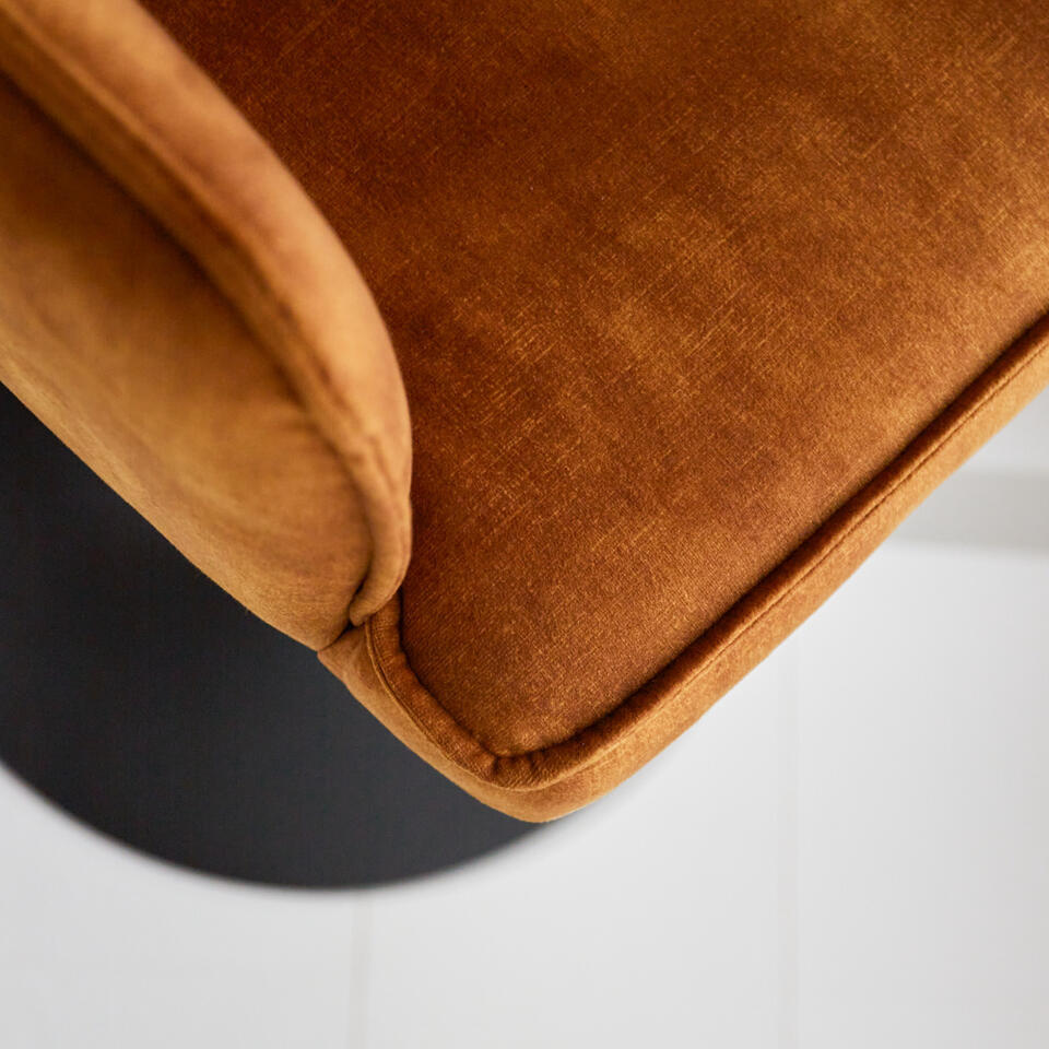  Barkruk Novan Velvet Cognac - Zithoogte 68 Cm - Stof - Bruin