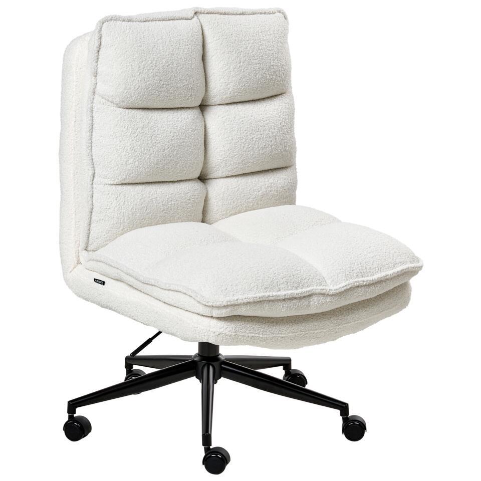  ADDISON - Bureaustoel - Wit - Bouclé