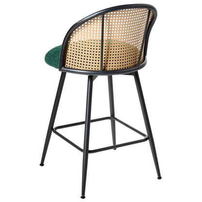  NATHAN - Barkruk Set Van 2 - Groen - 91 Cm - Bouclé
