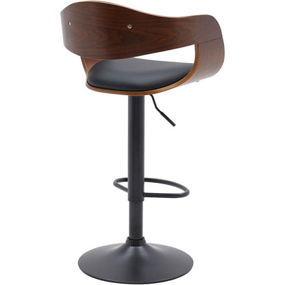  CLP Set Van 2 Barkruk Kingston Mat Zwart Frame - Kunstleer - Walnoot/zwart