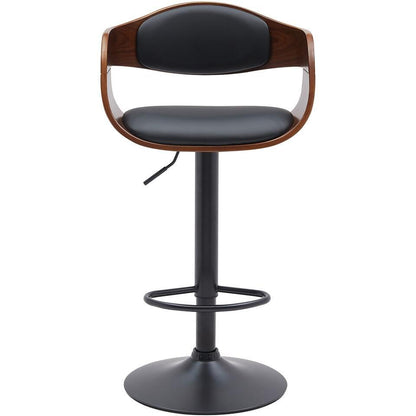  CLP Set Van 2 Barkruk Kingston Mat Zwart Frame - Kunstleer - Walnoot/zwart