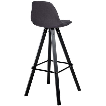  CLP Barkruk Corbin Zwart Frame - Stof - Donkergrijs