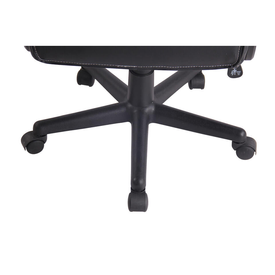  CLP Bureaustoel Elbing Zwart Frame - Kunstleer - Zwart/blauw
