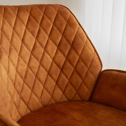  Barkruk Novan Velvet Cognac - Zithoogte 68 Cm - Stof - Bruin