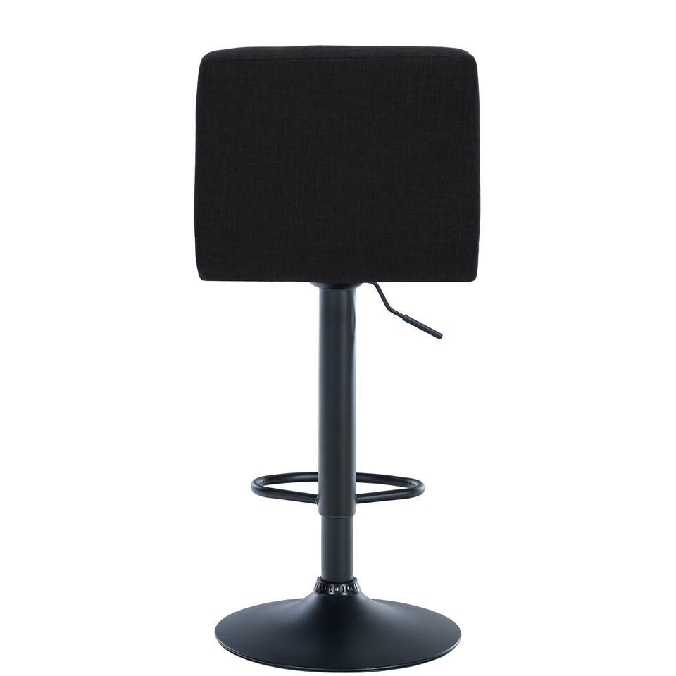  CLP Barkruk Calma Zwart Frame - Stof - Zwart