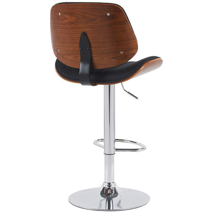  CLP Barkruk Clawson Chroom Frame - Stof - Walnoot/zwart