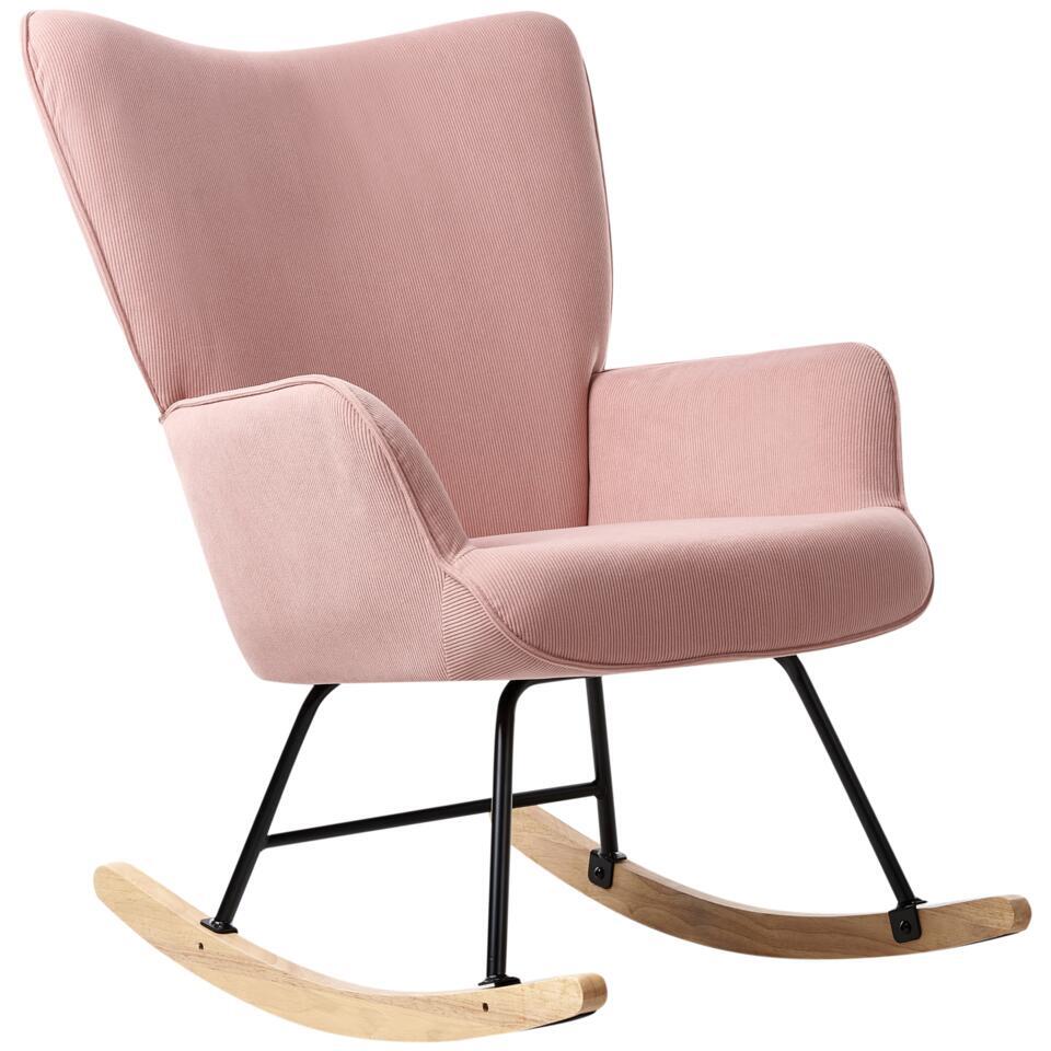 ARSET - Schommelstoel - Roze - Bouclé