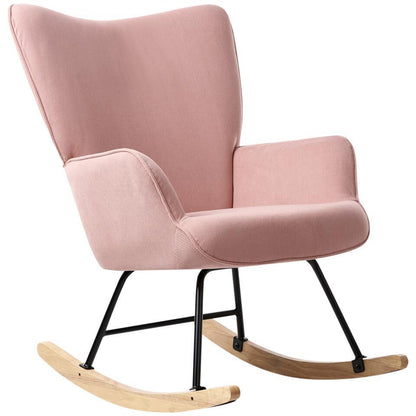  ARSET - Schommelstoel - Roze - Bouclé