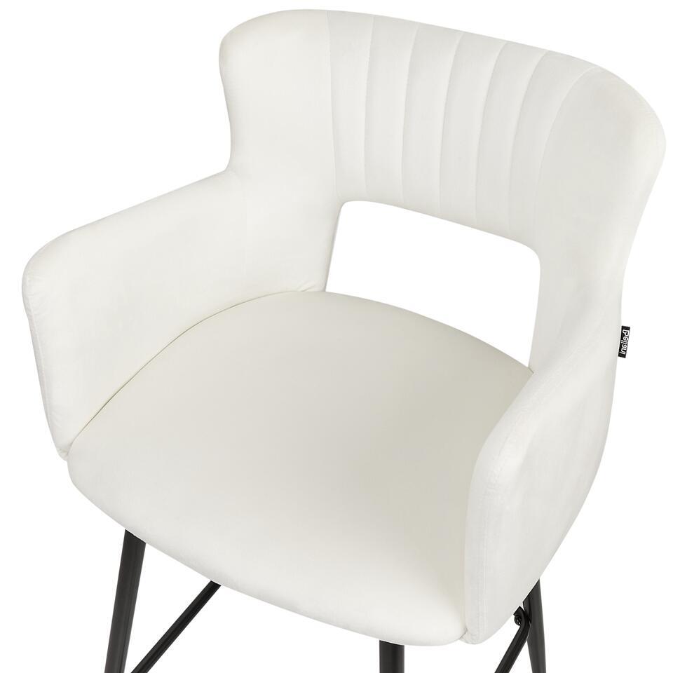  SANILAC - Barkruk Set Van 2 - Wit - Fluweel