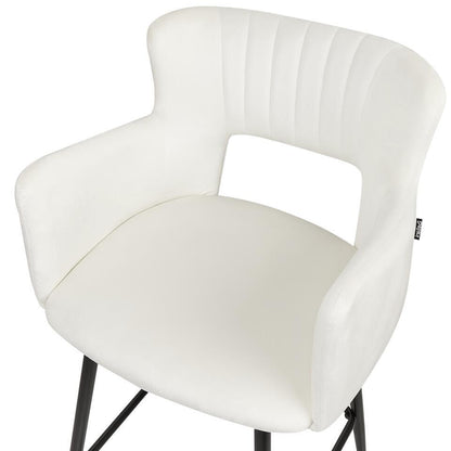  SANILAC - Barkruk Set Van 2 - Wit - Fluweel