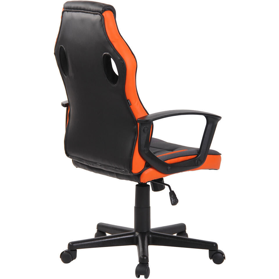 CLP Bureaustoel Glendale Zwart Frame - Stof - Zwart/oranje